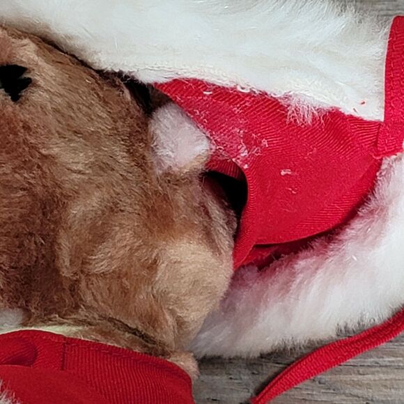 Christmas Mouse Plush Vintage Dakin Priscilla Hillman 1981 Stuffed Animal - Picture 10 of 11